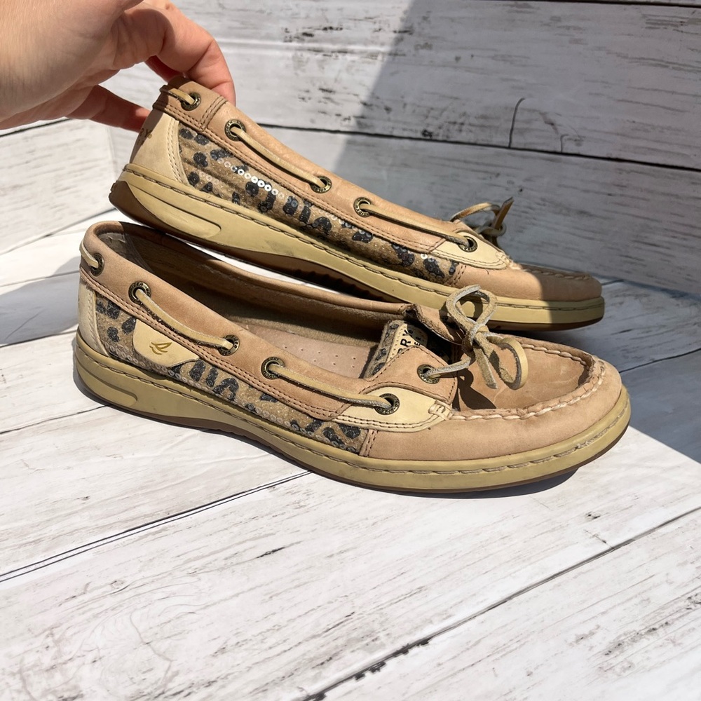 Women’s Sperry Topsider, leopard 7.5